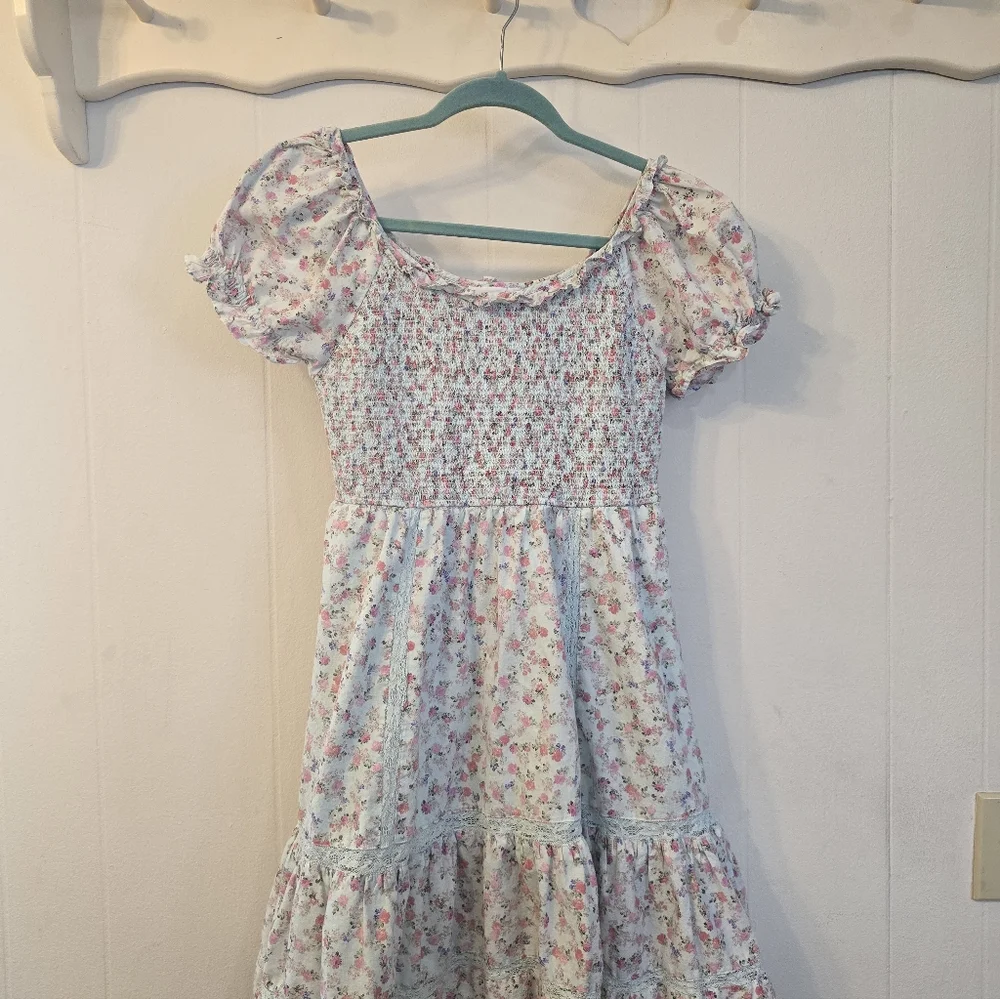 Romantic LoveShackFancy x Target floral mini dress 🌷 100% Cotton - Picture 15 of 16